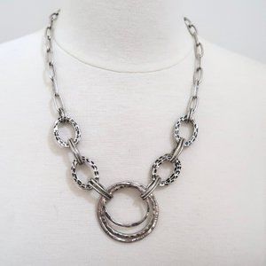 STELLA & RUBY textured rings chain necklace